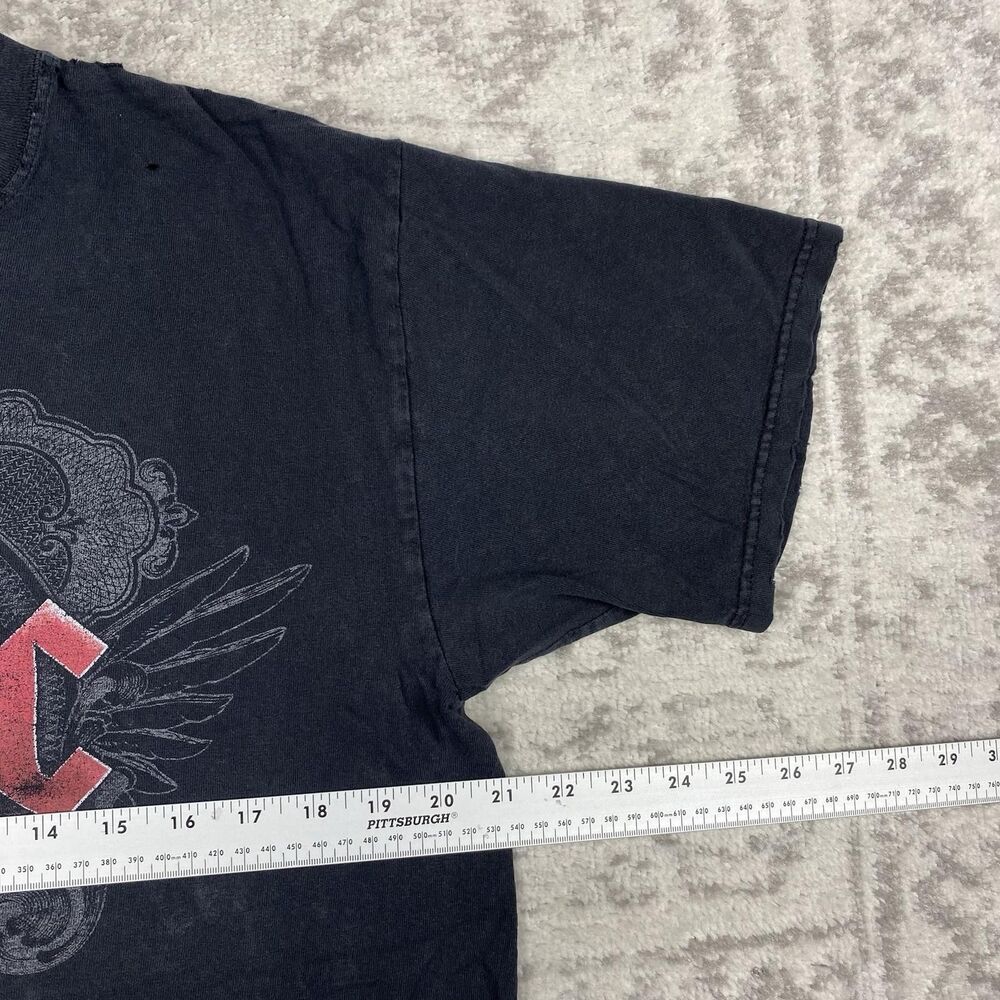 AC/DC T Shirt Mens Distressed Y2K Band Black Short Sleeve Shirt Size LARGE - Picture 3 of 5